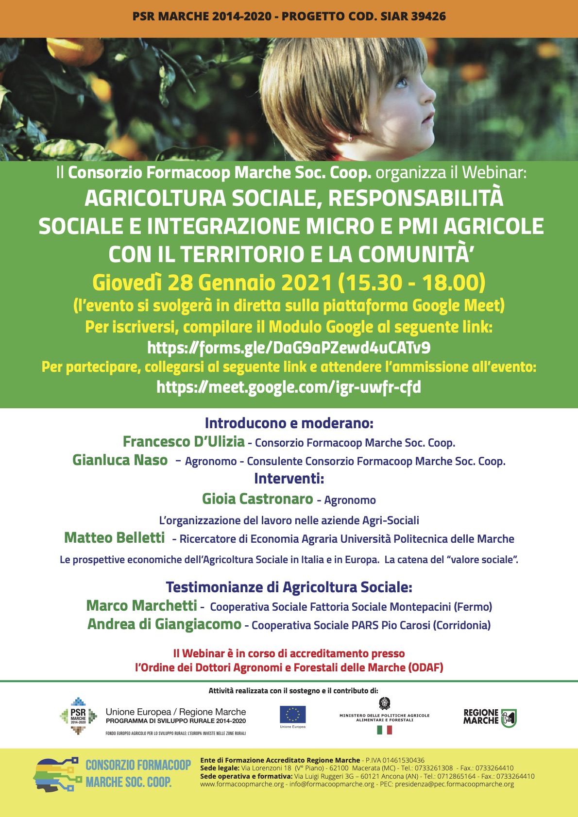 39426 Locandina Webinar 28012021 Agricoltura Sociale