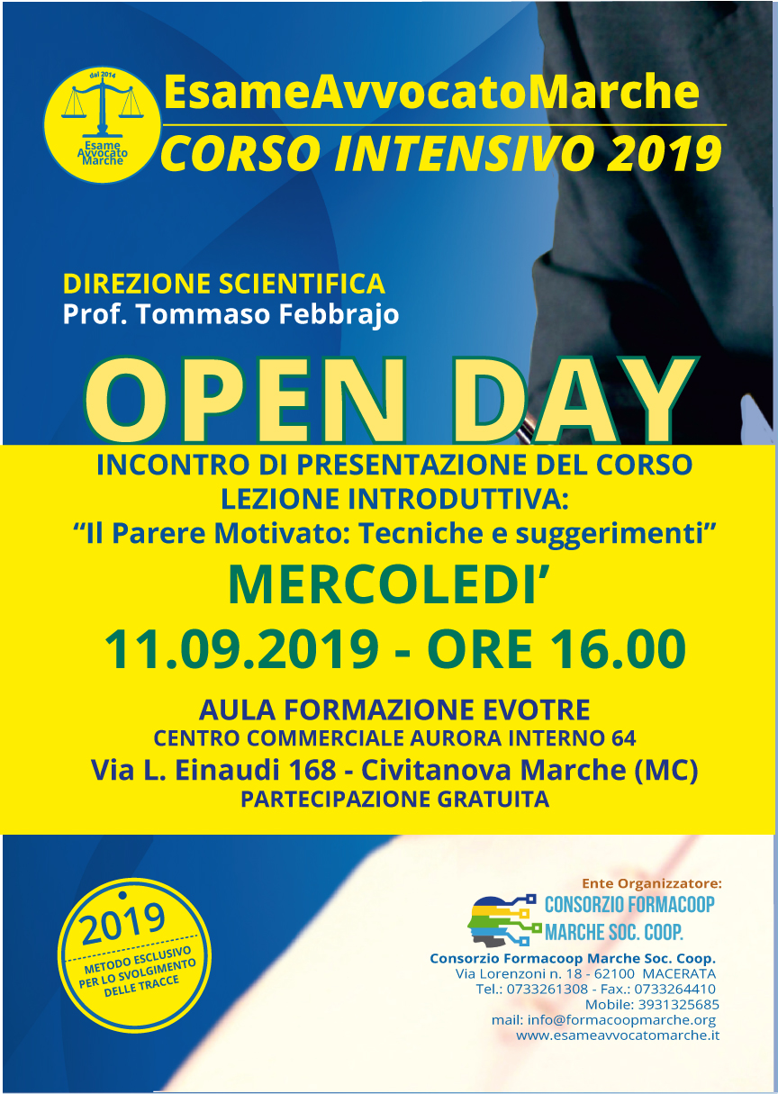 Eam 2019 locandina openday mercoledì 11092019