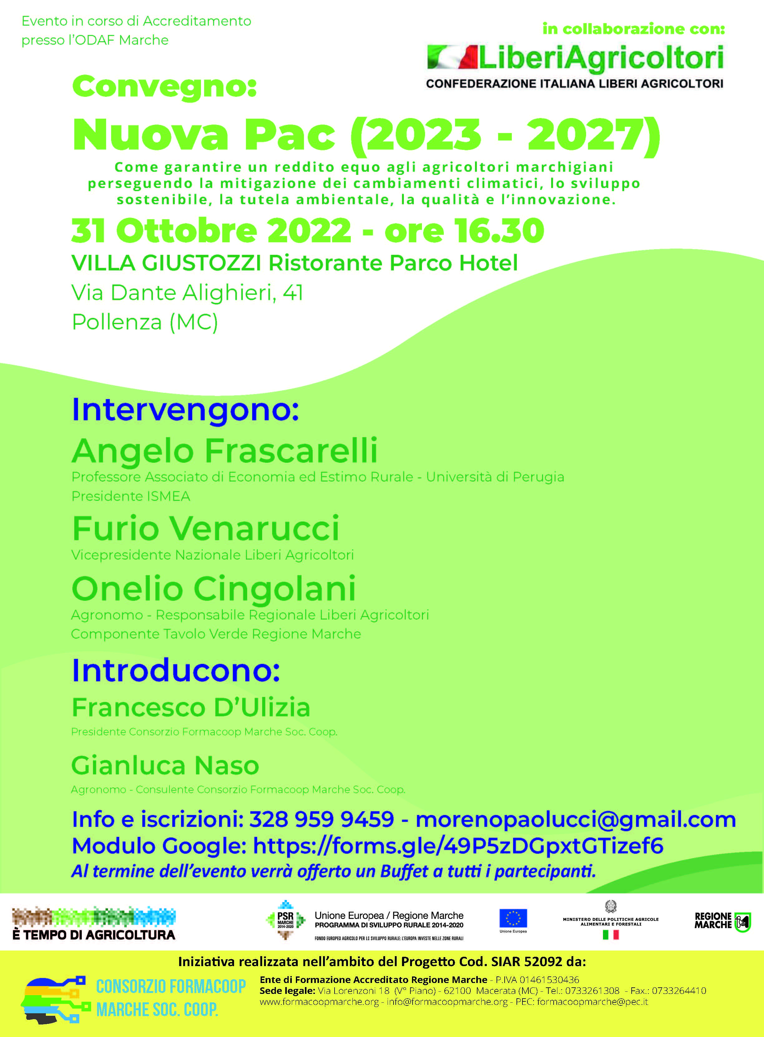 INVITO CONVEGNO NUOVA PAC POLLENZA 31102022